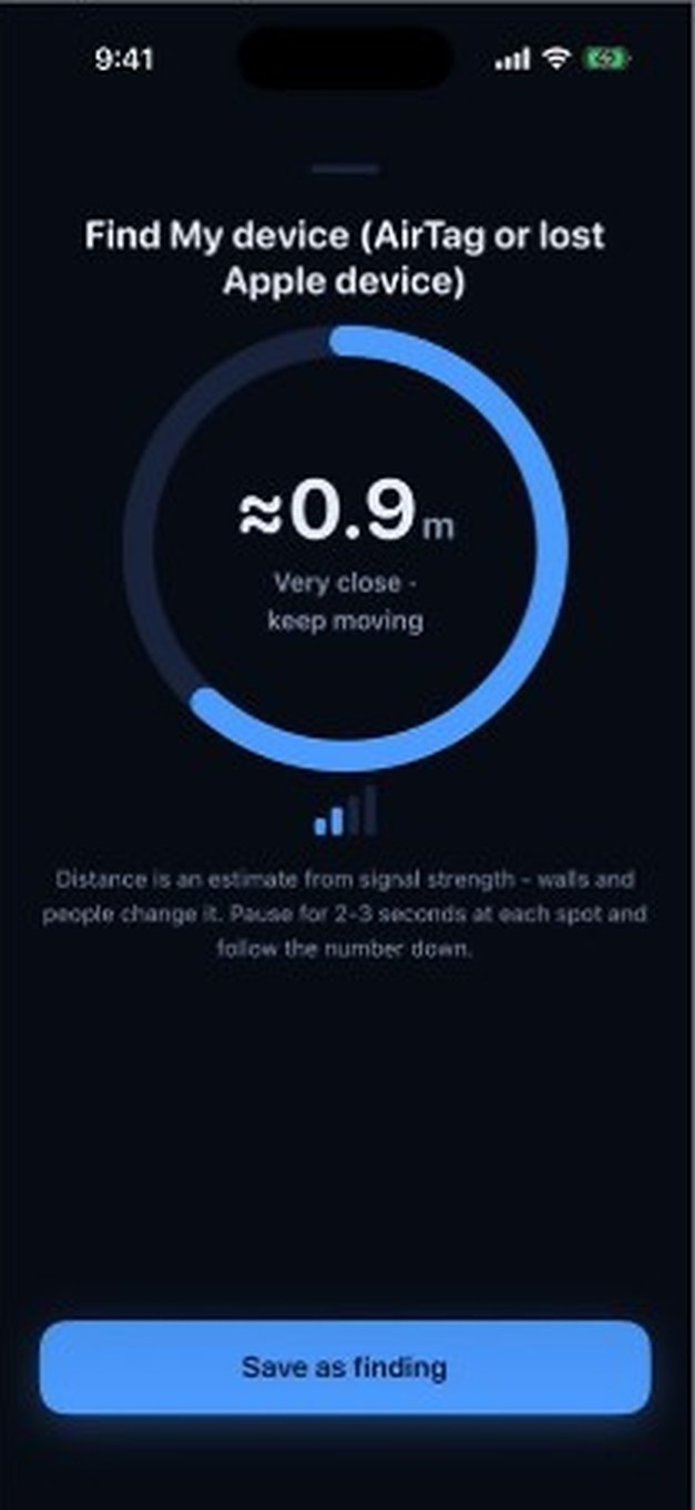 Distance to a Bluetooth device